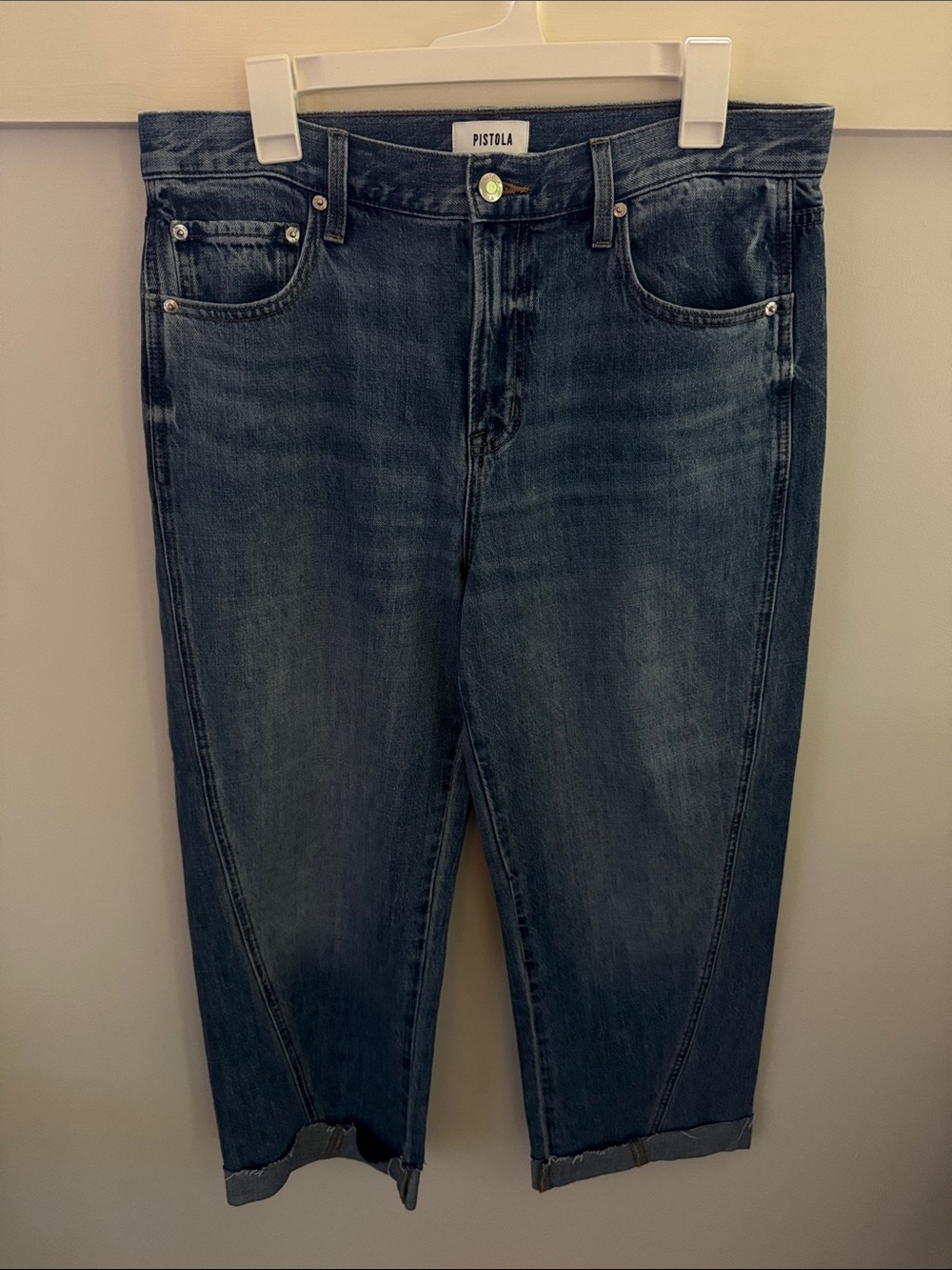 Pistola Kacey Mid Rise Cuffed Boyfriend Jeans Laguna Light Wash NWT Size 29 - Picture 7 of 9